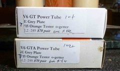 Pair GE Grey Plate 6v6 GTA Power Tubes 7/15 on the Orange Tester