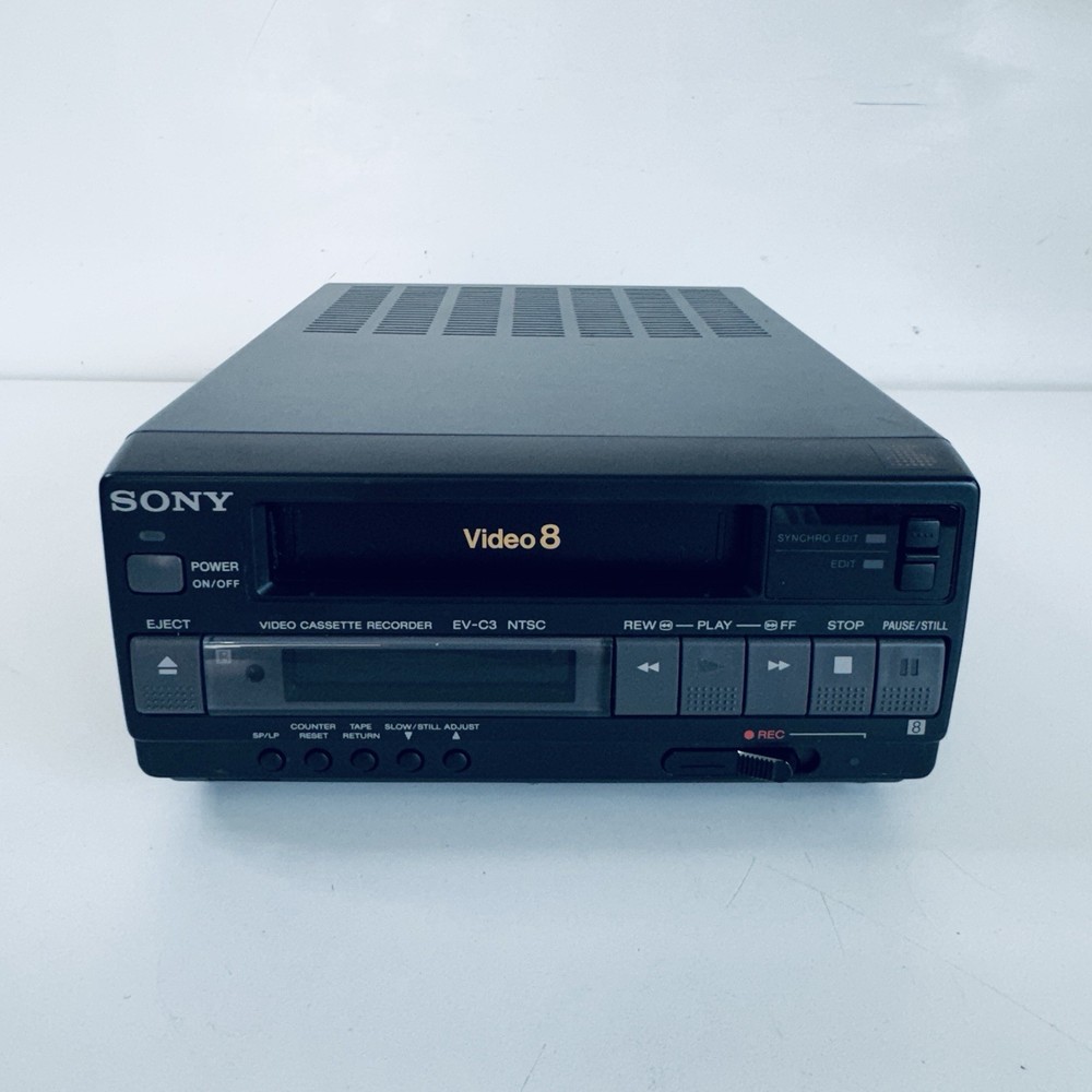 Video 8 EV SONY C3 8mm VCR For Parts Repair – Powers On FF REW Work *Read Desc*