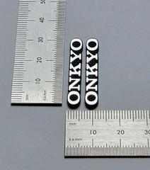 Onkyo Badge Logo Emblem Nameplate Premium Silver Pair With Self Stick Adhesive
