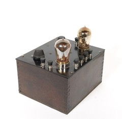 1922 Telmaco BR Radio & Matching BA Amplifier w/Good Tipped Amber Glass Tubes