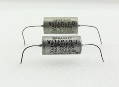 New Qty 2 Matched Pair Sprague Vitamin Q .22uF 300V PIO Capacitors NOS USA 1965