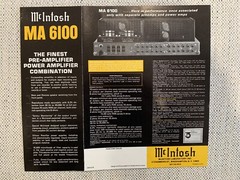 McIntosh MA-6100 Pre-Amplifier Foldout Dealer Brochure *ORIGINAL*