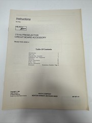Heathkit HDA-3030-4 170 Hz Preselector Circuit Board Accessory Manual+pictorals