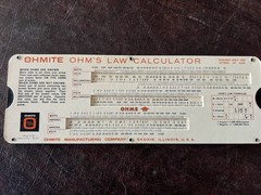 Vintage 1960’s Ohms Law & Parallel Resistance Calculator