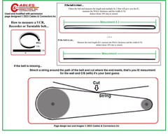 PRB VKT 163 VCR Belt Kit Includes 1 each of SCA8.4 SCA3.0 belts