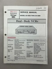 Go Video GV-3030 3080 Original Service Manual Free Shipping