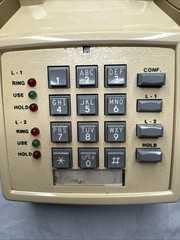 Vintage iKko Push Button Desk Phone Beige Retro Business Telephone Taiwan