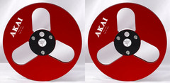 One Pair Blue Black TAPE REEL Akai 7” inch Light Metal Aluminum Take Up Reel