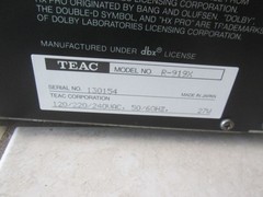 AS IS For Repair TEAC R-919X High-End Cassette Deck w/ Remote RC-311 Need Belts
