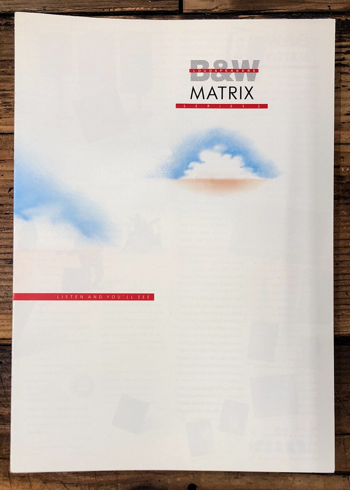 B&W Bowers Wilkins Matrix Model 1 2 3 Series 2 5pg Dealer Brochure *Orig*