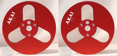 One Pair Blue Black TAPE REEL Akai 7” inch Light Metal Aluminum Take Up Reel
