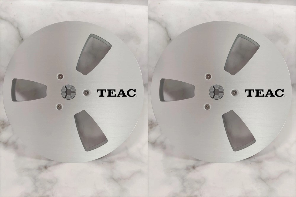 One Pair silvery TAPE REEL TEAC 7″ inch Light Metal Aluminum Take Up Reel
