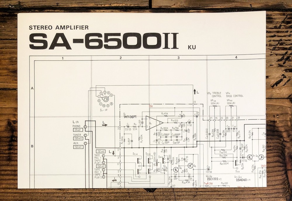 Pioneer SA-6500 MK2 Amplifier Fold Out Schematic *Original*