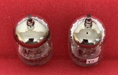 Two GE 6386 Tubes /Amplitrex Tested / D Getters / x3 Mica / Black Plates 1950’s