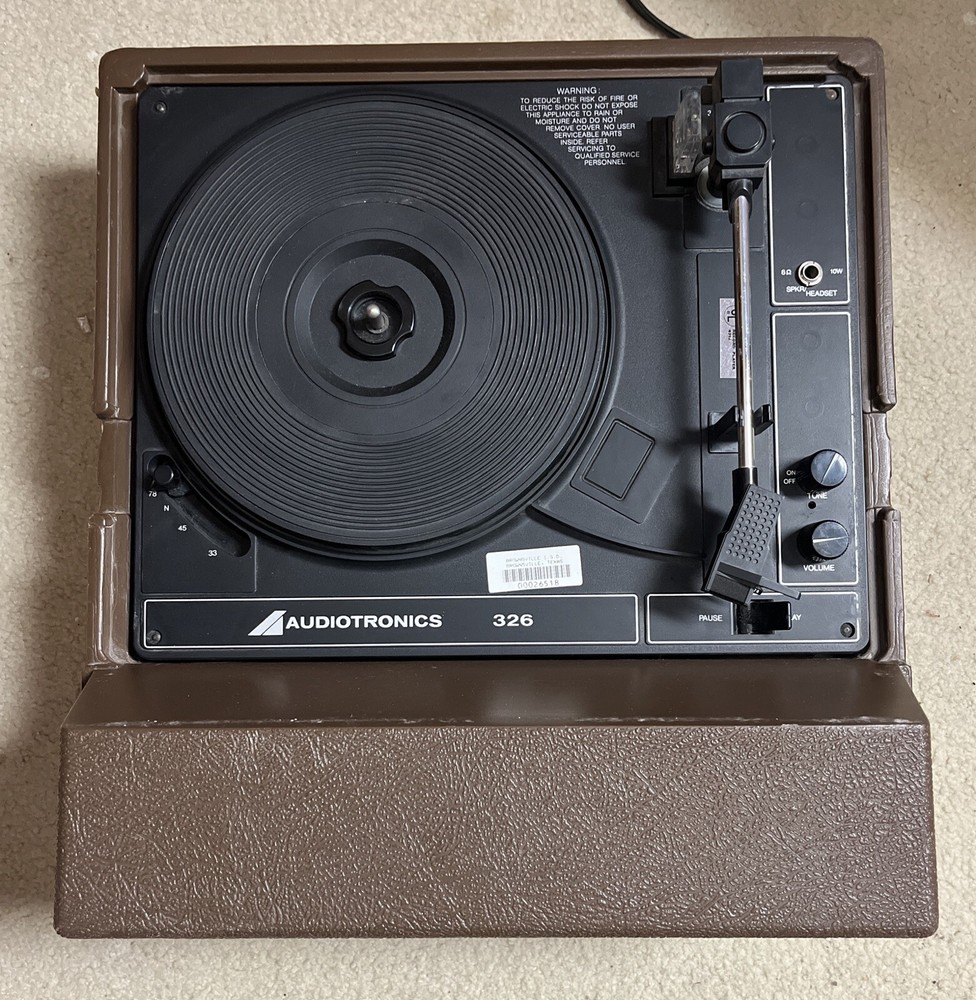 Rare Vintage Audiotronics 326V Portable Turntable Record Player – Tested