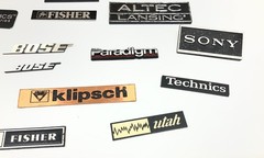 Vintage Stereo Speaker Original Logo/Badge (Asst #4- 32 singles) Good condition.