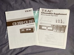 Teac CX-351 Stereo Cassette Deck for PARTS/REPAIR w/Original Manual SOLD *AS-IS*