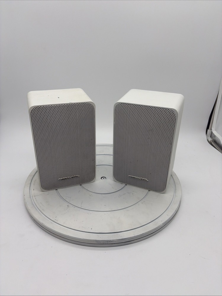 Used & Tested Realistic Minimus-77 White Speakers Pair Made in Korea– Works