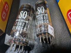 One Matched Pair Rare 7062 / E180CC (12AT7) Tubes Philips, SQ Heerlen,Holland