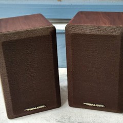 Realistic Minimus 7W Walnut Speakers Pair Recapped Tested 5-Way Posts