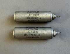 Pair .47 uF 600V Sprague Vitamin Q 196P PIO chassis mount style tone caps