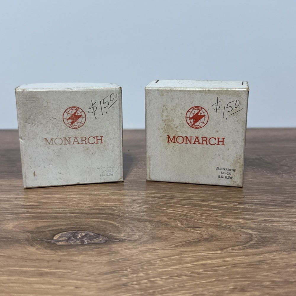 Vintage Set (2) – 3″ Monarch RADIO SPEAKER – Made In Japan – New NOS