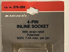 Radio Shack 4-Pin Inline Socket 274-205 Tandy Archer 🔥NEW NOS💥