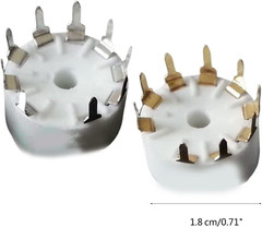 5Pcs Ceramic 9 Pin B9A PCB Mount Tube Socket for 12AX7 12AT7 12AU7 ECC83 ECC82 E