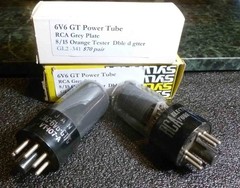Matched Pair RCA Grey Plate 6v6 GT Power Tubes Both test strong at 105+ each