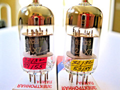 2 SOVTEK 12AX7LPS/ECC83/12AX7 VACUUM TUBES TV-7 TESTED.