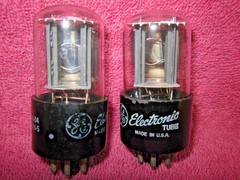 Matched Pair 1958 GE Side Getter 6SN7GTB Tubes STRONG! 6SN7