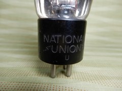 National Union Engraved Base Type 45 Vacuum Tube Plate Getter Tested 118%