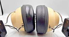 Bell Howell Vintage 8 Ohm Stereo Headphones Tested Black Cream Japan, tested