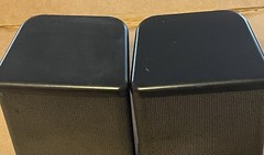 PAIR OF VINTAGE ADVENT MINI INDOOR/OUTDOOR SPEAKERS BLACK