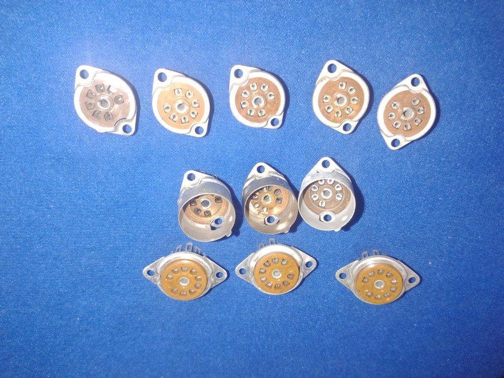 (11) NOS 7 and 9 PIN MICANOL TUBE SOCKETS – TOP OF CHASSIS MOUNT