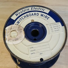 Partial Roll Western Electric 22 Gauge Cloth Covered Wire Double Strand 2 Colors