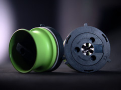 1 Pair STUDEVOX Green Universal NAB Hub Adapters For Reel To Reel Tape Recorders