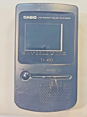 1990s CASIO TV-470 LCD Pocket Color Analog TV VHF UHF – Working – None Digital