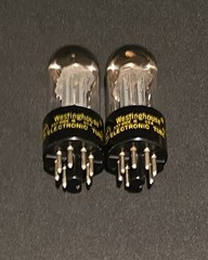WESTINGHOUSE 6SN7 GTB TUBE 1963 TOUGH DOGS 2 HOLE GRAY PLATES MATCHING SET NIB