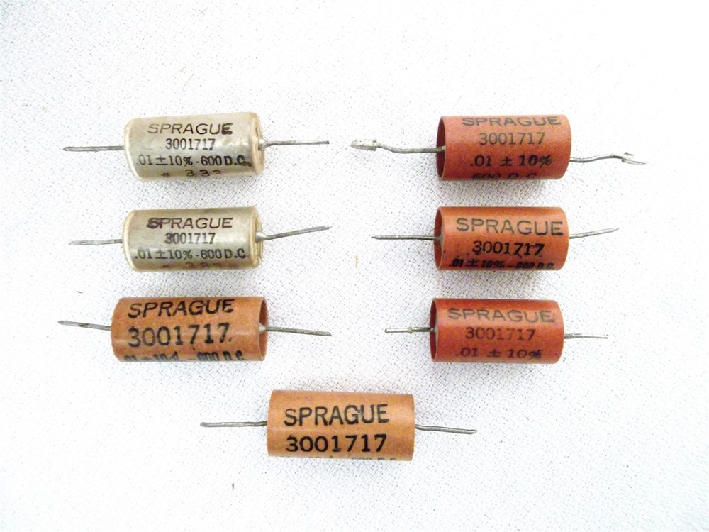 7x .01uF 600V SPRAGUE 3001717 PIO CAPACITOR – Hermetically Glass Sealed