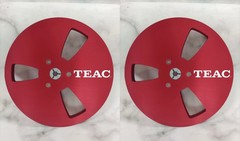 One Pair silvery TAPE REEL TEAC 7″ inch Light Metal Aluminum Take Up Reel