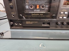 Technics RA-M95 cassette deck RP-9690 BOTH WORK LAZY DOOR OPEN. READ DESCRIPTIO