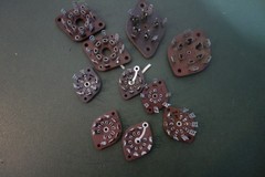 10 Ea 5-6-7-8-9 Pin Assortment Vintage Wafer Audio Tube Amplifier Sockets NOS
