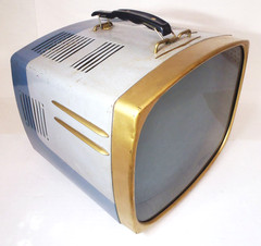 1957 RCA VICTOR DELUXE 14″ PD-8054 Retro Atomic Portable TV • Prop Parts Repair