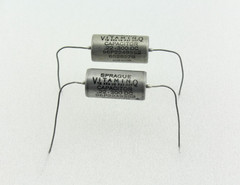 New Qty 2 Matched Pair Sprague Vitamin Q .22uF 300V PIO Capacitors NOS USA 1965