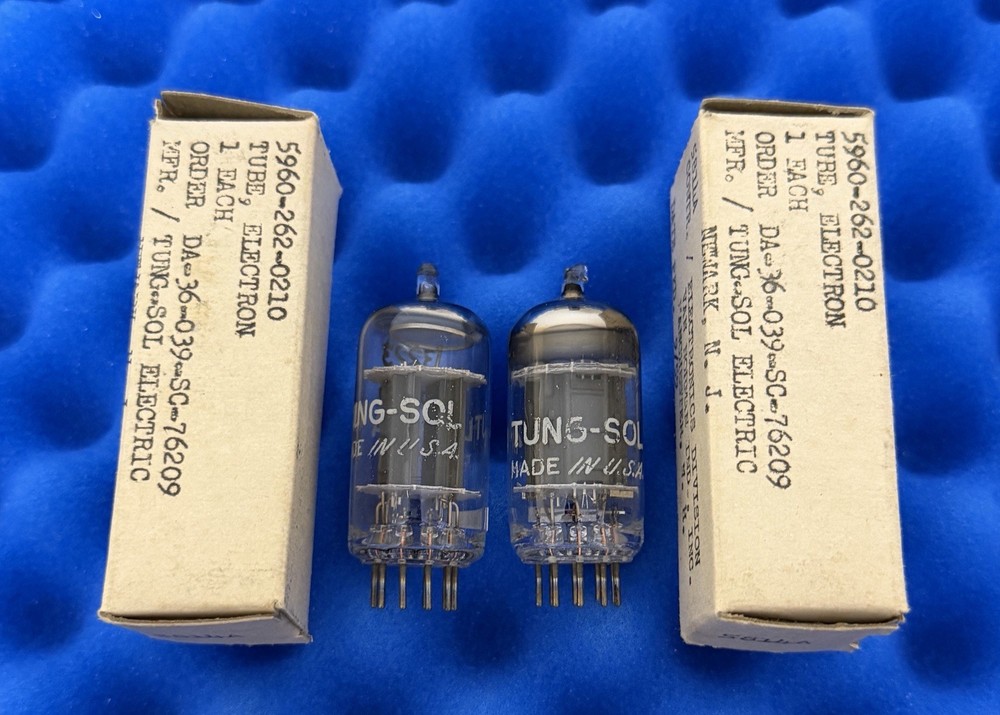Two Tung Sol 5814A Tubes / 1959 / NOS IN BOX / Amplitrex Tested 💪 /12AU7 ECC82