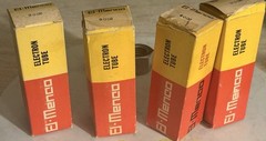 Philips EL 37 Matched Quad Power Tubes Black Base Double OO For Leak Quad Audio