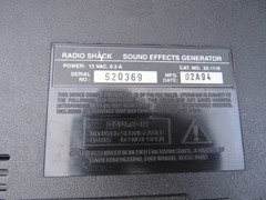 Radio Shack Sound Effects Generator 32-1116 W/ AC Power Supply Working Vintage
