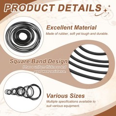 30Pcs Recorder Rubber Belts 40-135mm Mix Square Cassette Recorder(1mm Width)
