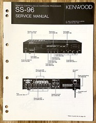 Kenwood SS-96: Remote Controlled Audio Video Surround Processor: Service Manual.